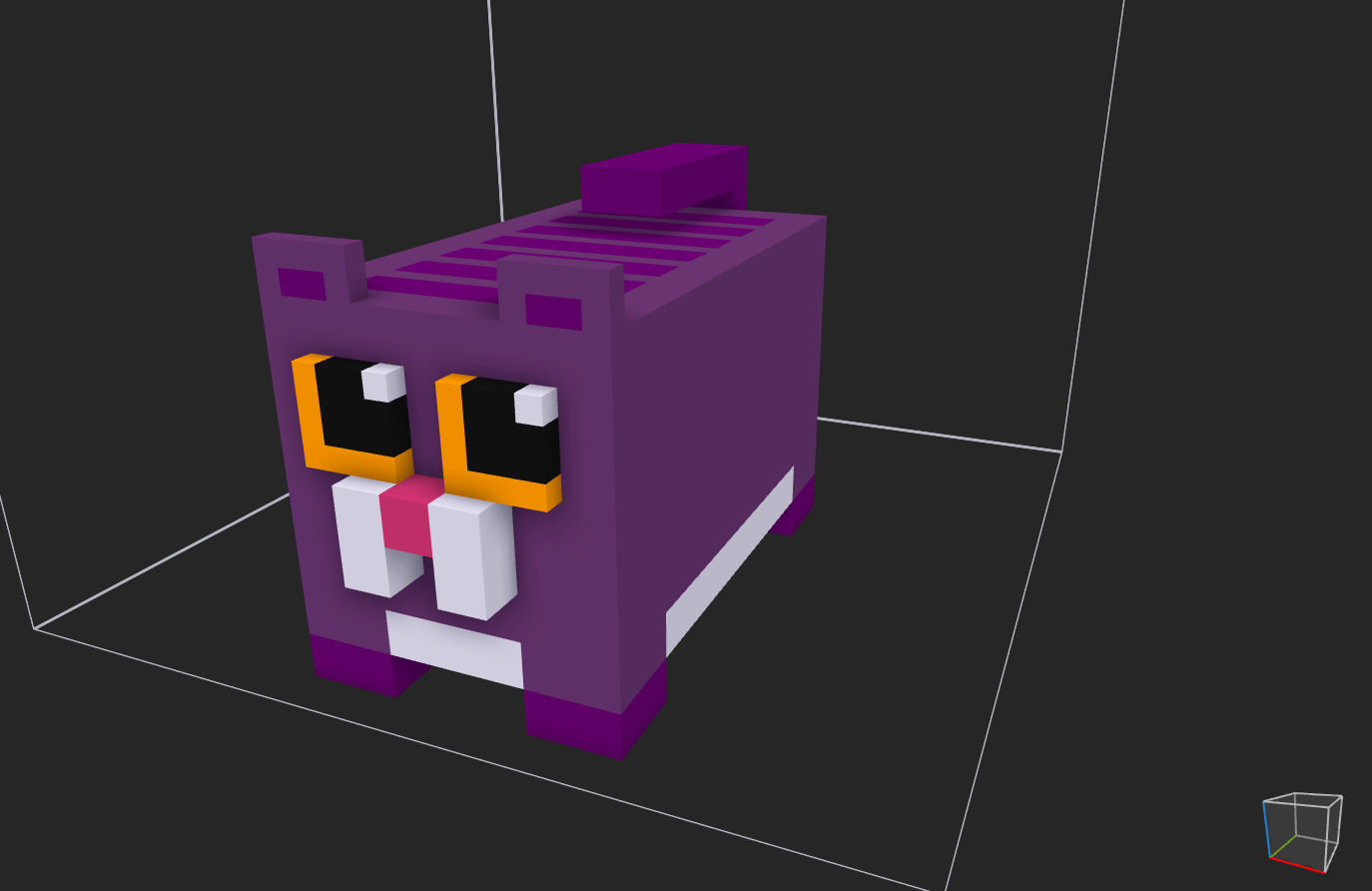 Cat character voxel asset for Needs Salt