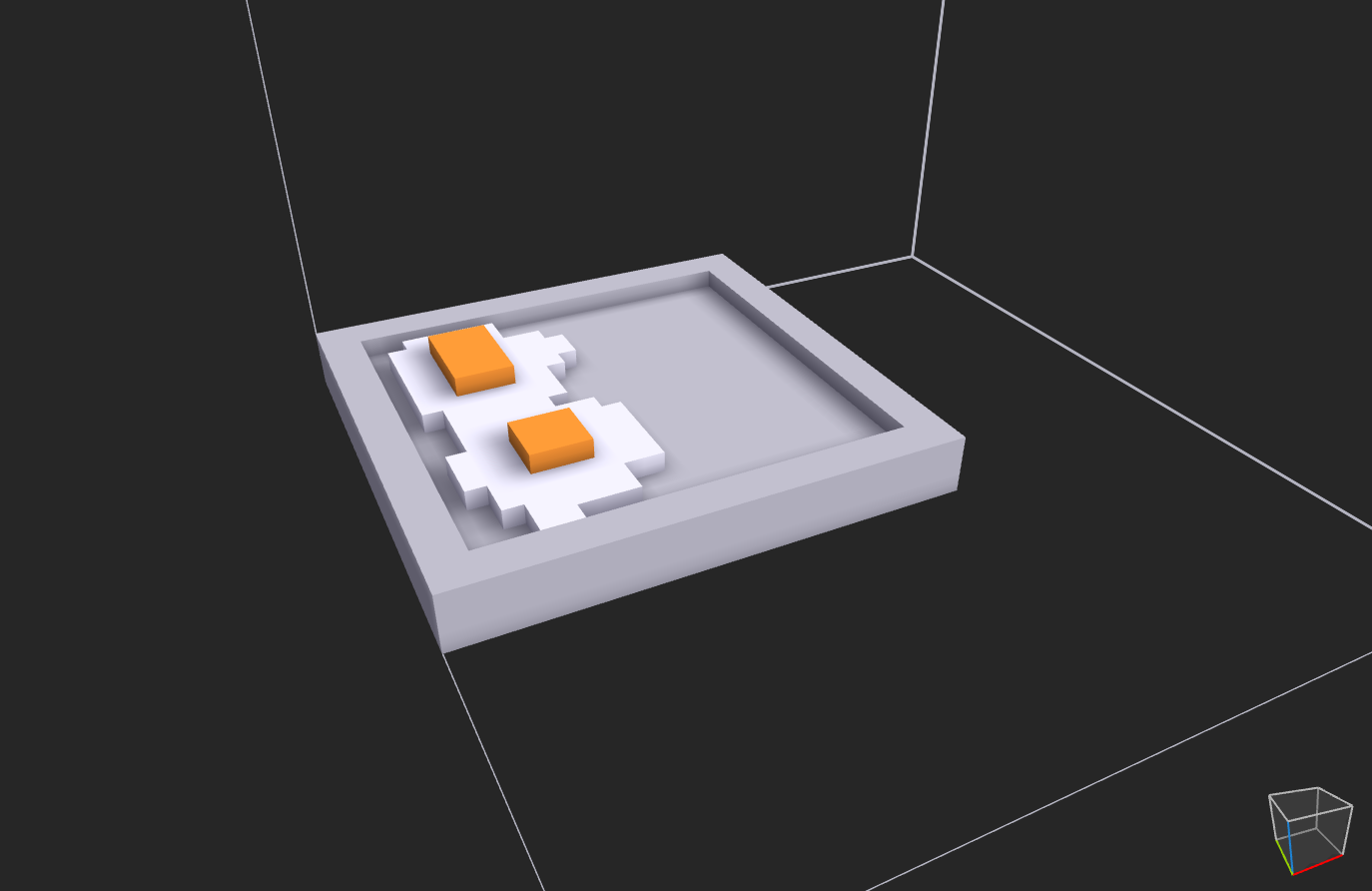 Eggs on a tray voxel asset for Needs Salt