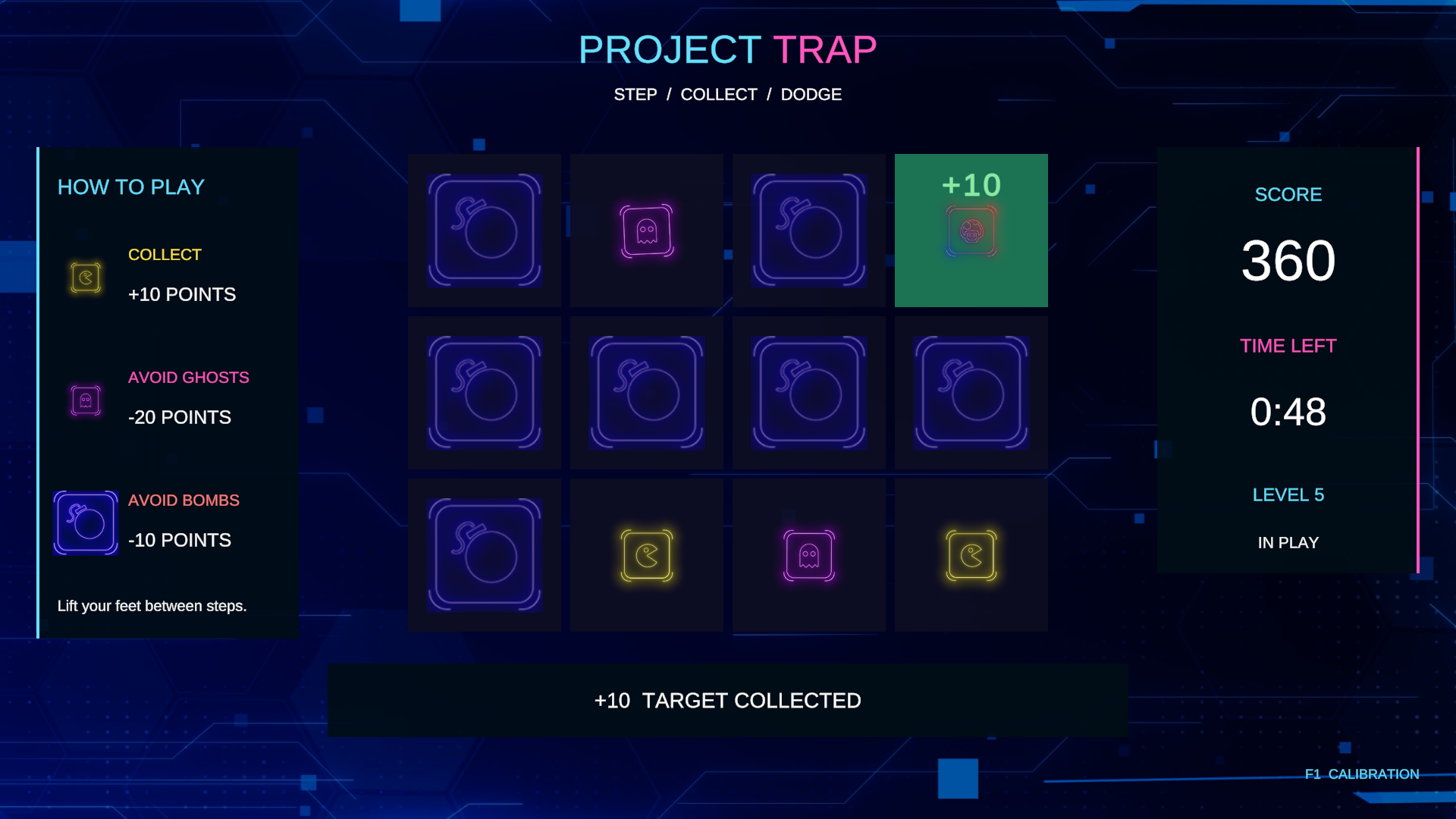 Project Trap later gameplay with multiple targets and traps