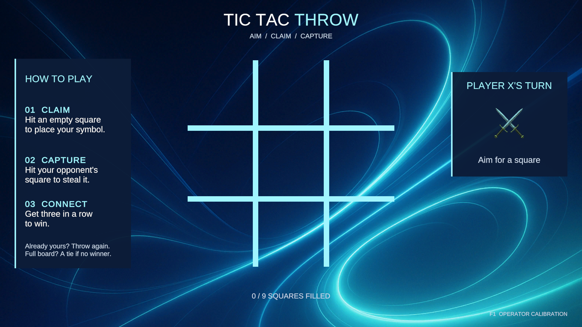 Updated TicTacThrow board and instructions